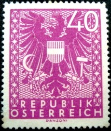 Selo postal da Áustria de 1945 New National Arms 40