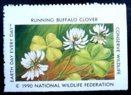 Selo National Wildlife Federation de 1990 Running Buffalo Clover