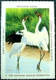 Selo National Wildlife Federation de 1990 Whooping Craner