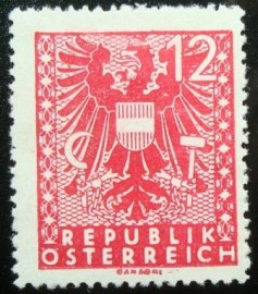 Selo postal da Áustria de 1945 New National Arms 12