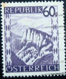 Selo postal da Áustria de 1945 Semmering