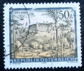 Selo postal da Áustria de 1990 Augustinian monastery