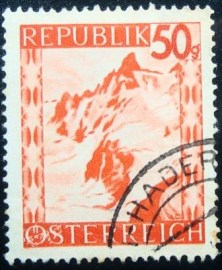 Selo postal da Áustria de 1947 Silvretta Mountain Range 50