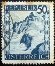 Selo postal da Áustria de 1945 Silvretta Mountain Range