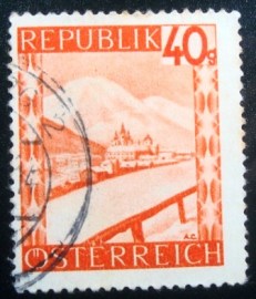 Selo postal da Áustria de 1947 Mariazell