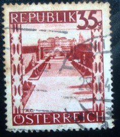 Selo postal da Áustria de 1946 Belvedere 35