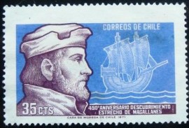 Selo postal do Chile de 1971 Fernando Magalhães