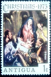 Selo postal de Antigua de 1975 Virgin and Child - El Greco