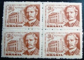 Quadra de selos do Brasil de 1960 Luiz de Matos