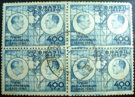 Quadra de selos postais comemorativos de 1940  - C 150 U