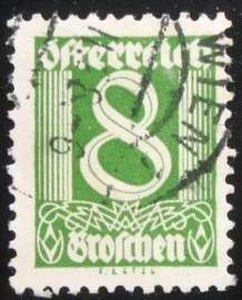 Selo postal da Áustria de 1925 Numerals 8