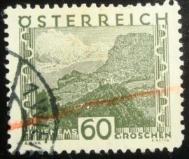 Selo postal da Áustria de 1929 Hohenems large format