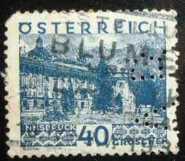 Selo postal da Áustria de 1929 Old Hofburg large format