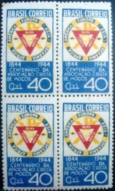 Quadra de selos postais do Brasil de 1944 ACM