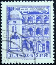 Selo postal da Áustria de 1960 State parliament house