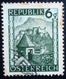 Selo postal da Áustria de 1945 Salzburg