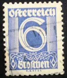 Selo postal da Áustria de 1925 Numerals 6