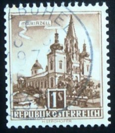 Selo postal da Áustria de 1960 Basilica of Mariazell