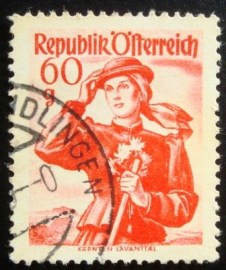 Selo postal da Áustria de 1948 Lavanttal x