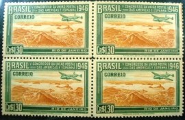 Quadra de selos comemorativos de 1946 - C 216 N
