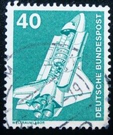 Selo postal da Alemanha de 1975 Spacelab