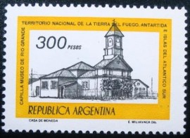 Selo postal da Argentina de 1978 Chapel of Rio Grande Museum