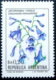 Selo postal da Argentina de 1983 Jacaranda