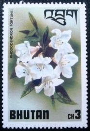 Selo postal do Buthão de 1976 Rhododendron Fortunei