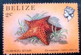 Selo postal de Belize de 1984 Red Cushion Sea Star