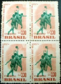 Quadra de selos comemorativos de 1957 - C 393 N