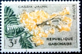 Selo postal do Gabão de 1961 Golden Shower Tree 3