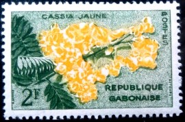 Selo postal do Gabão de 1961 Golden Shower Tree 2
