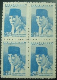 Quadra de selos postais de 1959 Presidente Sukarno - C 432 N