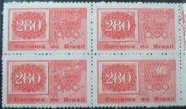 Quadra de selos postais do Brasil de 1961 Olho-de-gato