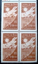 Quadra de selos postais do Brasil de 1962 Dia do Meteorológico