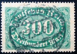 Selo postal da Alemanha Reich de 1922 Mark Numeral 300 - 221 U
