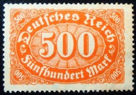Selos postal da Alemanha Reich de 1922 Mark Numeral 500