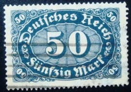 Selo postal da Alemanha Reich de 1922 Mark Numeral 50 - U