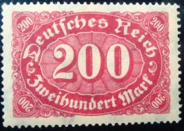 Selos postal da Alemanha Reich de 1923 Mark Numeral 200 N