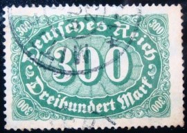 Selos postal da Alemanha Reich de 1923 Mark Numeral 300 - 249 U