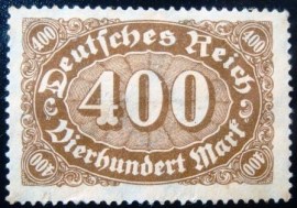 Selos postal da Alemanha Reich de 1923 Mark Numeral 400 - N
