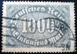 Selos postal da Alemanha Reich de 1923 Mark Numeral 1000 - U