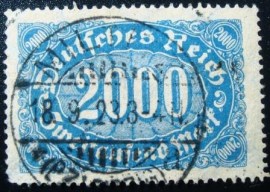 Selos postal da Alemanha Reich de 1923 Mark Numeral 2000 - U