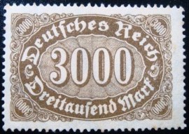 Selos postal da Alemanha Reich de 1923 Mark Numeral 3000