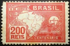 Selo postal de 1927 Cursos Jurídicos 200 rs