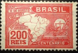 Selo postal de 1927 Cursos Jurídicos 200rs -  C 20