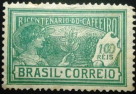 Selo postal do Brasil de 1928 Plantio Café - C 21 N