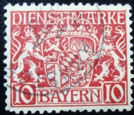 Selo postal da Alemanha Bavária de 1916 Bayern Coat of Arms 10