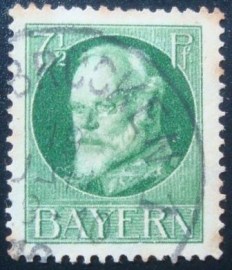 Selo postal da Alemanha Bavária de 1916 King Ludwig III 7½ U