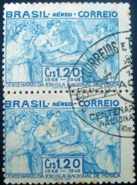 Par de selos postais AÉREOS de 1948 - A - 67 MCC